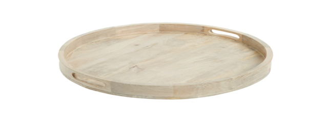 Large Round Acacia Wood Serving Tray