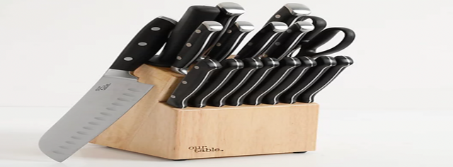 Our Table 18-Piece Triple Rivet Knife Block Set