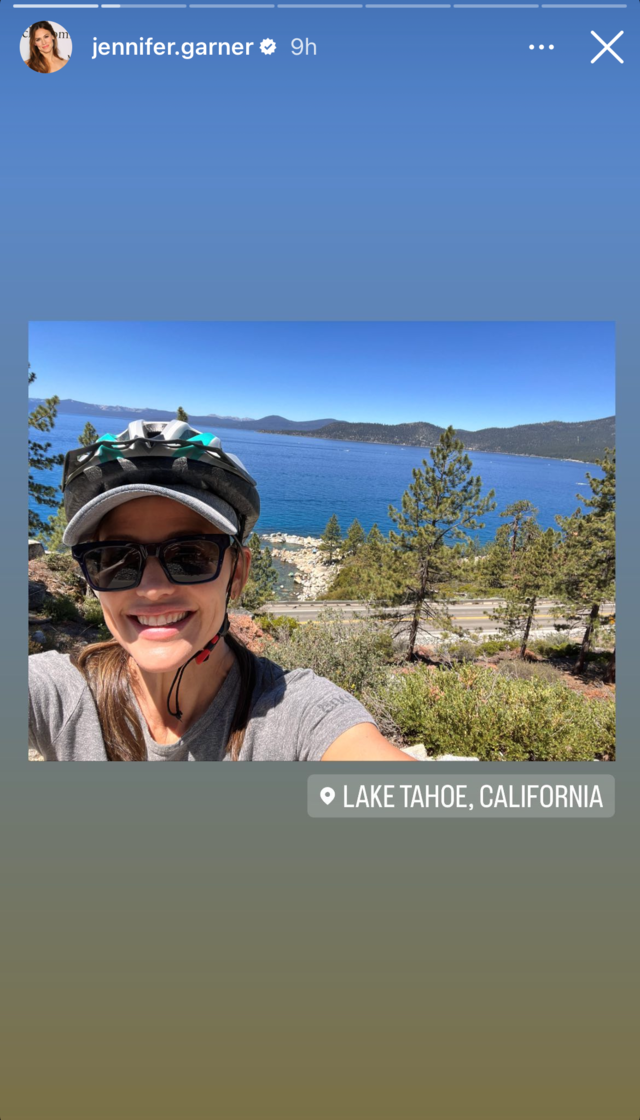 Jennifer Garner Instagram Lake Tahoe Bike Ride
