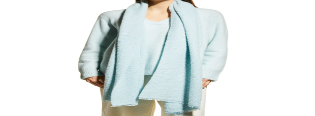 Eileen Fisher Fringed Wool Boucle Scarf