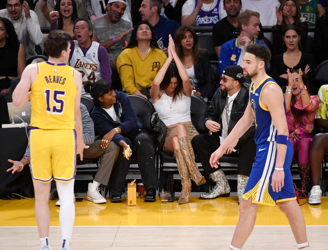 Kendall Jenner and Bad Bunny Get Cozy Sitting Courtside at the Lakers Game