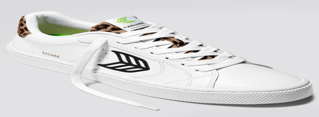 Salvas White LWG Leather/Leopard