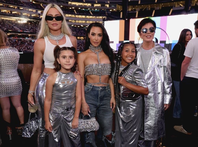 Khloé Kardashian, Penelope Disick, Kim Kardashian, North West and Kris Jenner attend the "RENAISSANCE WORLD TOUR" at SoFi Stadium on September 04, 2023 in Inglewood, California.
