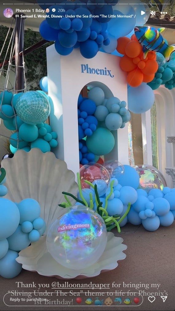 Paris Hilton celebra el primer cumpleaños de Son Phoenix con la fiesta ‘Sliving Under the Sea’