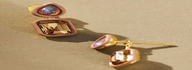 Resin Crystal Drop Earrings