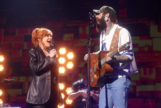 Reba McEntire and Post Malone perform onstage at the 59th Academy of Country Music Awards from Ford Center at The Star on May 16, 2024 in Frisco, Texas.