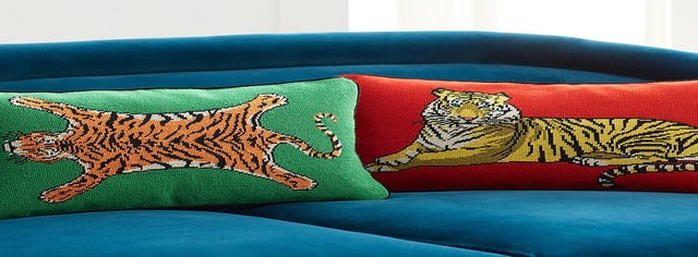 Jonathan Adler Safari Needlepoint Pillow