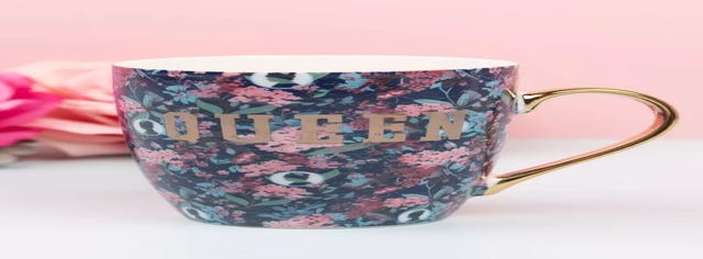 Bridgerton Izzy & Liv 11oz Ceramic Floral Mug Forest Green