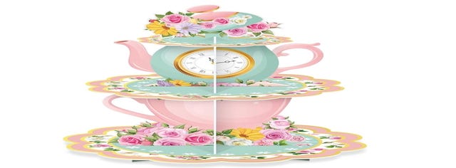 Zopeal 3-Tier Floral Tea Party Cupcake Stand Decorations