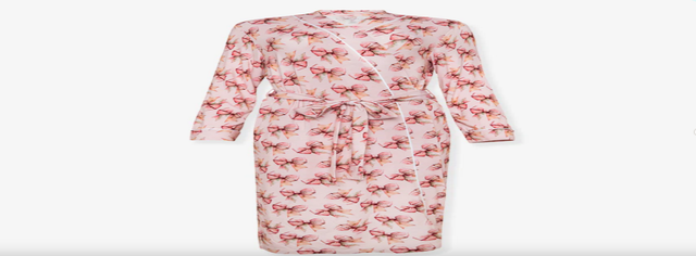 Posh Peanut Bows Pink Adult Luxe Robe