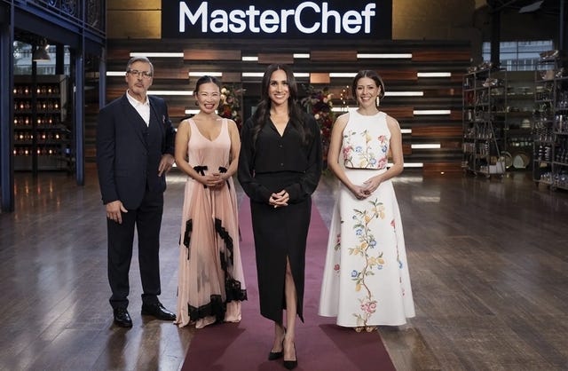 Jean-Christophe Novelli, Poh Ling Yeow, Meghan Markle, and Sofia Levin