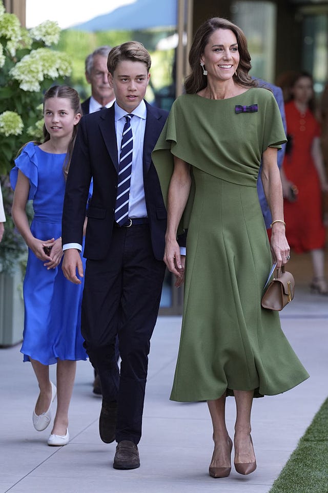 Princess Charlotte, Prince George, and Kate Middleton