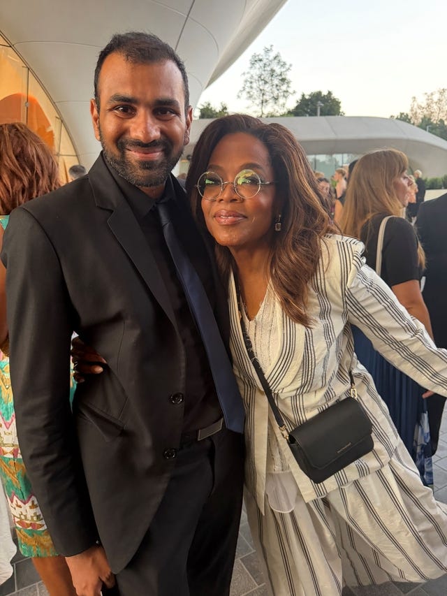 Nitish Kannan and Oprah Winfrey