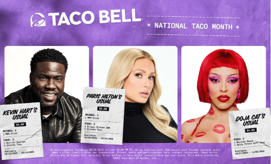 Kevin Hart, Paris Hilton, and Doja Cat