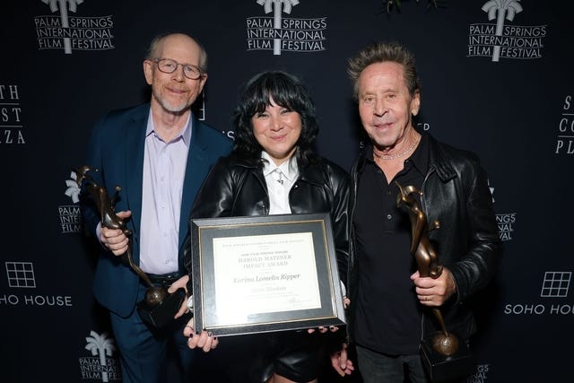 Ron Howard, Karina Lomelin Ripper, and Brian Grazer