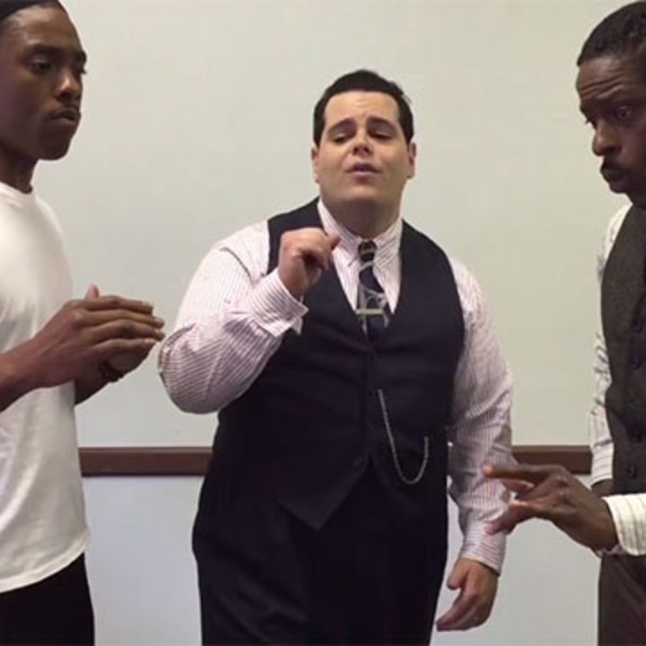 Josh Gad, Chadwick Boseman and Sterling K. Brown Sing Boyz II Men in Perfect Harmony on 'Marshall' Set