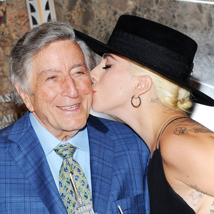 Lady Gaga Helps Tony Bennett Ring in 90th Birthday in Stunning Black Gown