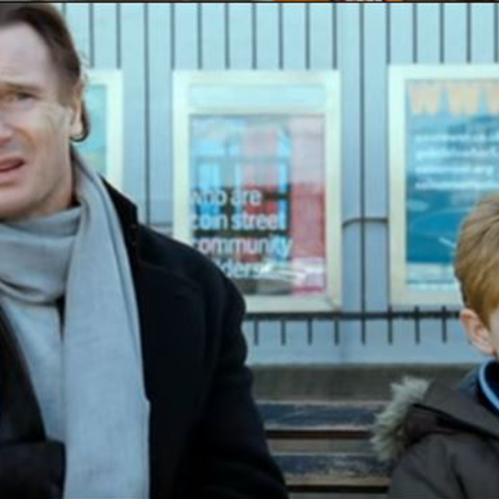 Liam Neeson Reunites With Onscreen Son Thomas Brodie-Sangster for 'Love Actually' Mini Sequel -- See the Pics!