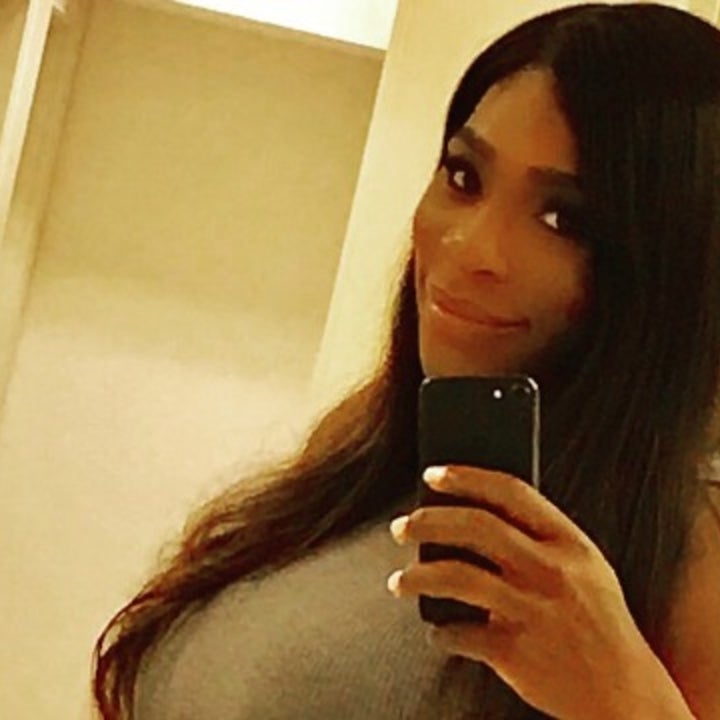 PICS: Serena Williams Shows Off Baby Bump, Slays in Fitted Gray DressPI