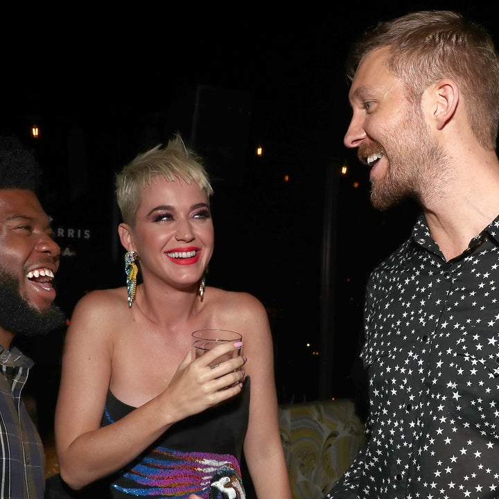 Katy Perry Hangs With Calvin Harris at VMA After-Party, Shows Off Toned Legs in Sexy Gown!