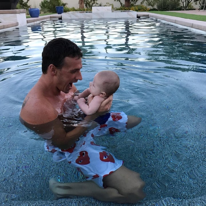 Ryan Lochte 'Completely Beat' After 3-Hour Practice, Takes Newborn Son on First Swim -- Watch!