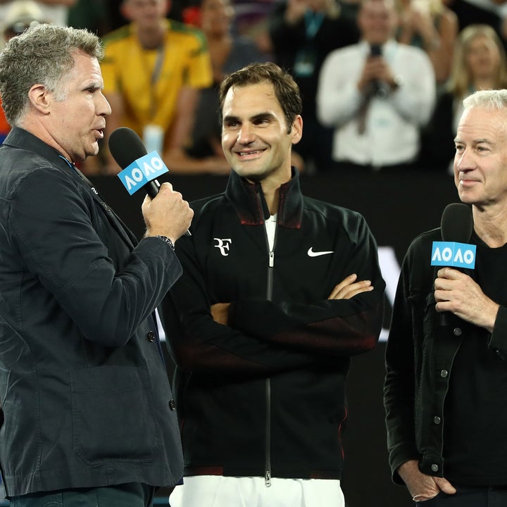 Will Ferrell Channels His Ron Burgundy Character to Interview Roger Federer at Australian Open
