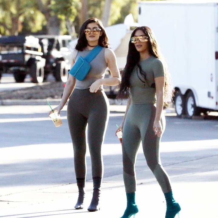 Kim Kardashian and Kylie Jenner Look Nearly Identical in Matching Legging Outfits
