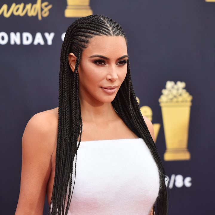 Kim Kardashian Rocks Cornrows & Crop Top at 2018 MTV Movie & TV Awards