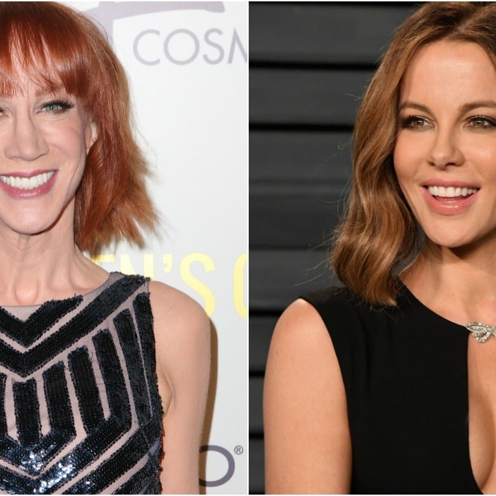 Kathy Griffin Hilariously Challenges Kate Beckinsale to a Bikini Contest During Game Night -- Watch!