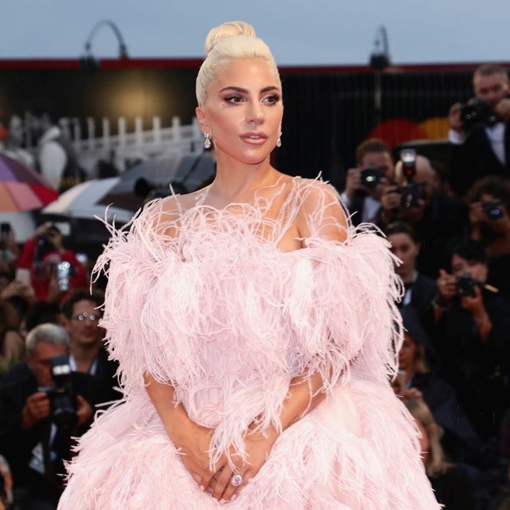 lady gaga pink valentino dress LadyGaga was seen out in Milan this week in a leopard print  #ValentinoRomanPalazzo dress and a white Valentino Garavani #StudSign bag  from #ValentinoLeProgrs