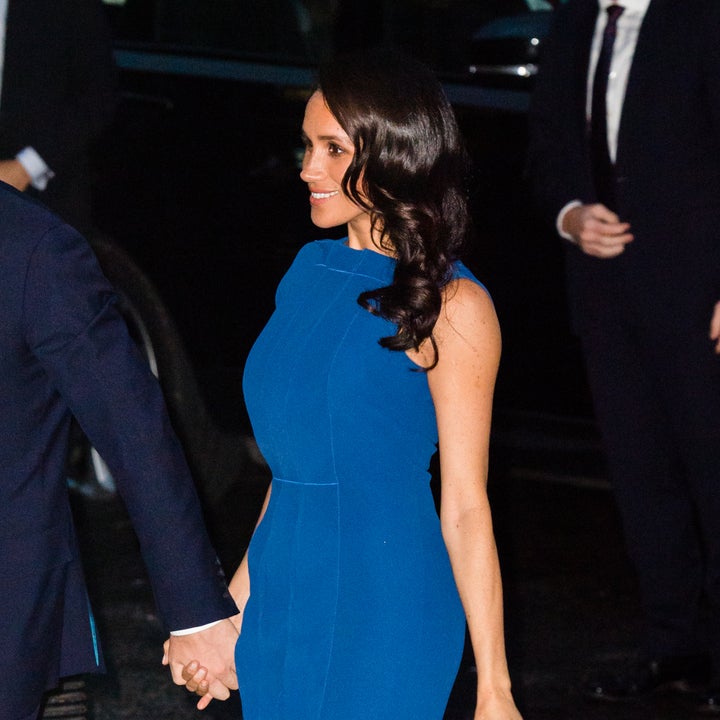 Meghan Markle Goes Bold in Blue at Military Charity Gala With Prince Harry