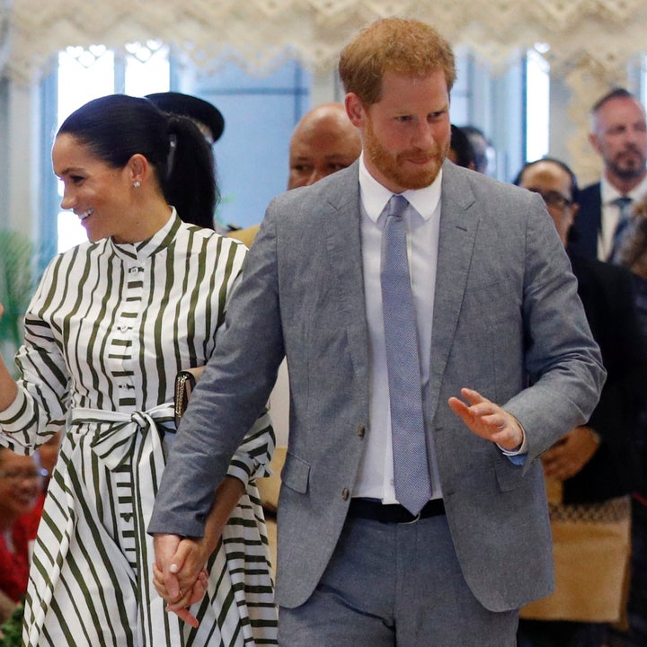Meghan Markle and Prince Harry Wave to Adorable Kids as They Meet With Tongan Prime Minister