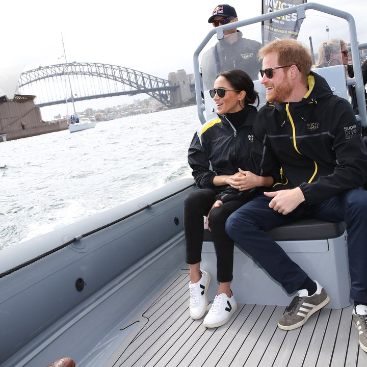Pregnant Meghan Markle Rocks Sneakers at Sailing Event With Prince Harry
