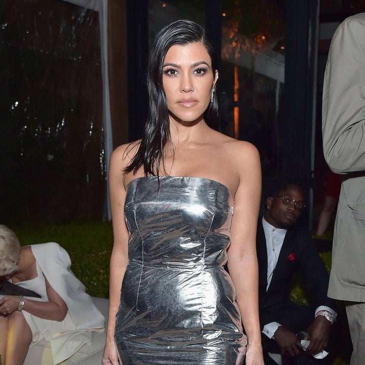 kourtney kardashian silver dress Kourtney Kardashian