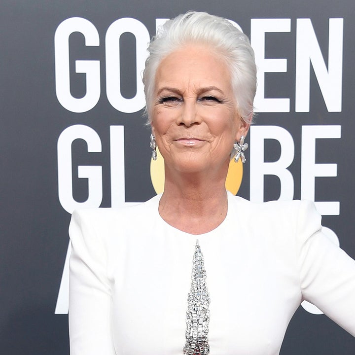 Jamie Lee Curtis Stuns With Icy White Hair and Matching Dress at 2019 Golden Globes