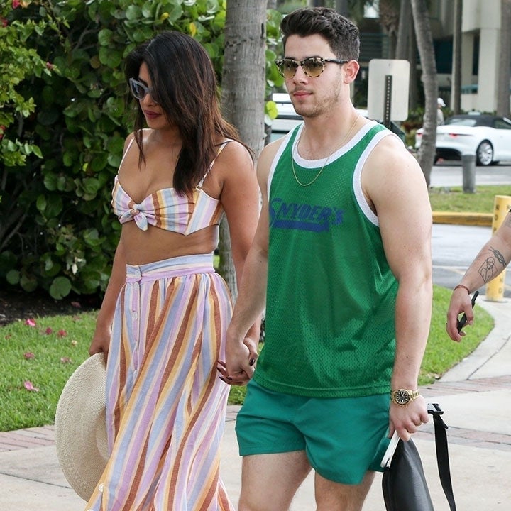 Nick Jonas and Priyanka Chopra Look Beach Chic in Miami With Joe Jonas and Sophie Turner