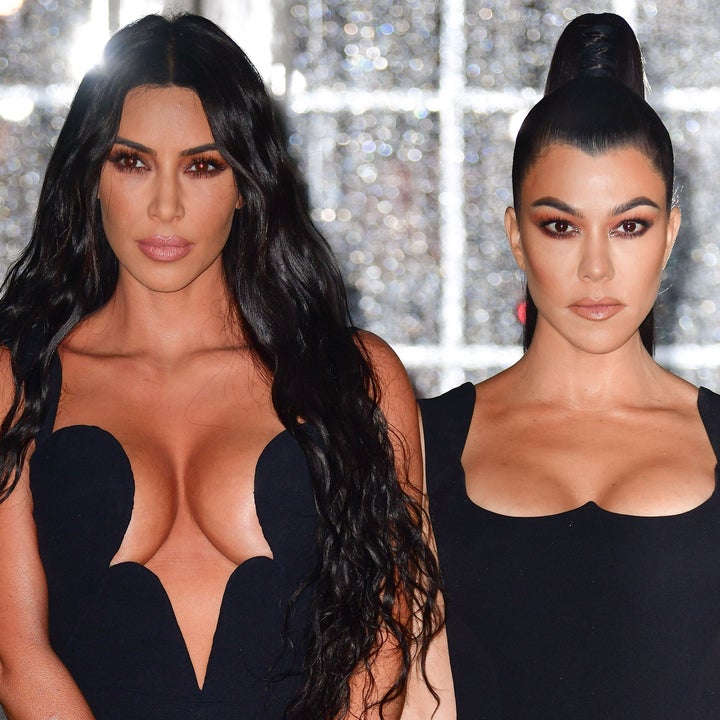 Kourtney Kardashian Is Unrecognizable While Wearing Mask of Sister Kim's Face