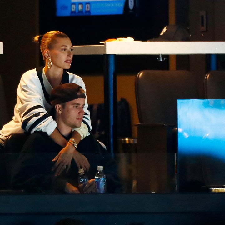 Justin Bieber Cuddles Up to Hailey as He Intensely Watches the Maple Leafs in Game 7 of NHL Playoffs