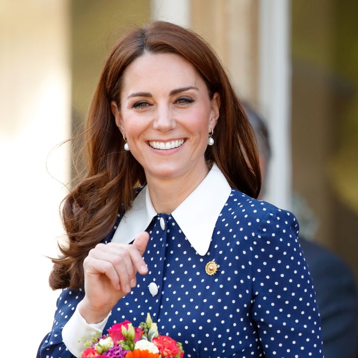 kate middleton blue dot dress Kate Middleton Blue Dot Long Sleeve Royal Ascot 2019 Dress main image 0