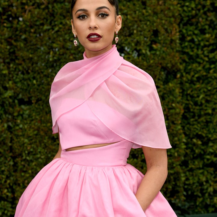 naomi scott pink dress Aladdin star Naomi Scott breaks down Princess Jasmine's new outfits
