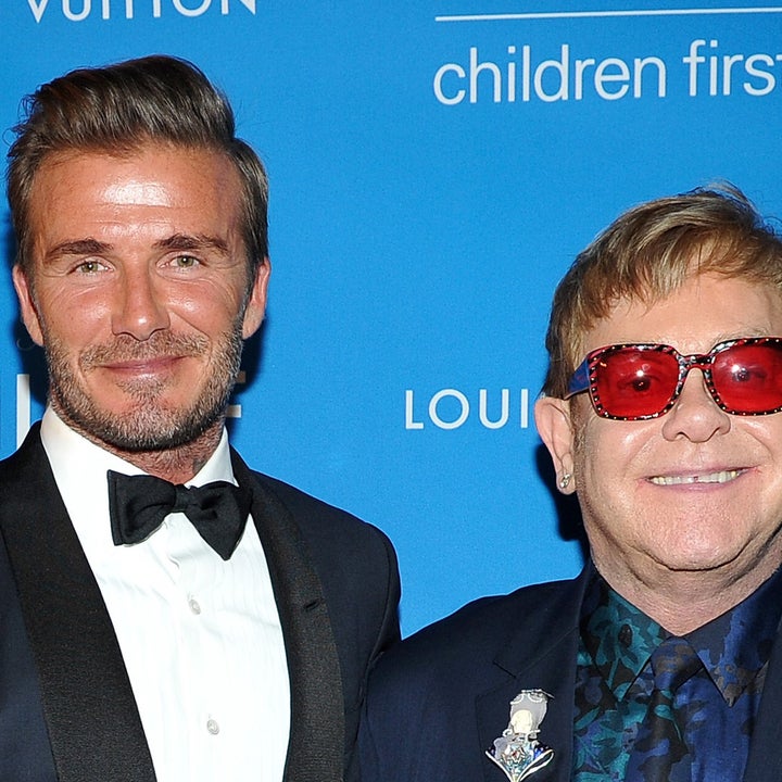 David Beckham Channels His Inner Elton John While Vacationing With the Singer and Family