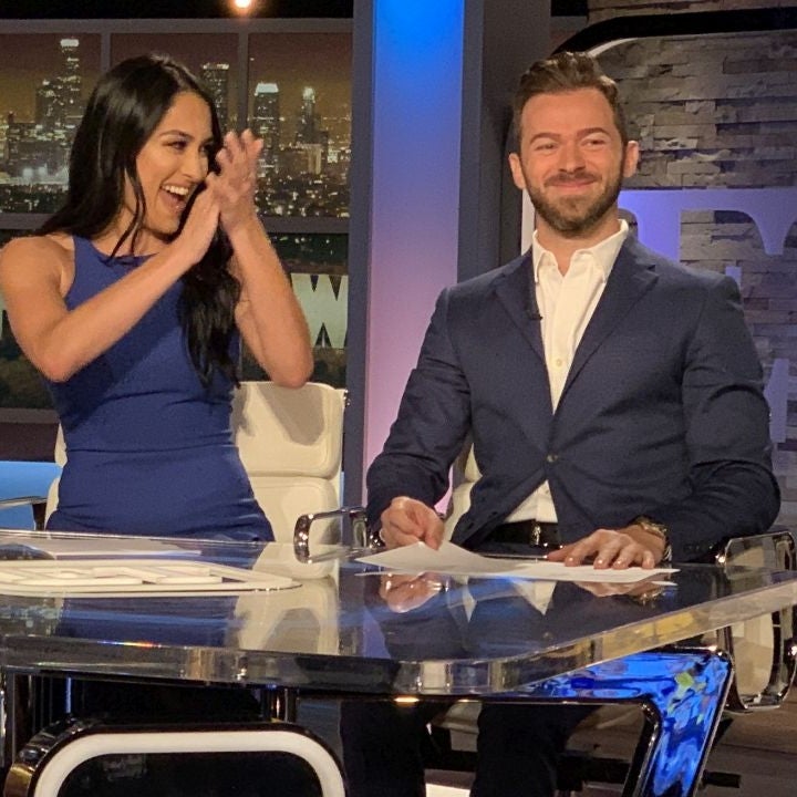 Nikki Bella Jokingly Calls Out Artem Chigvintsev for Dating Carrie Ann Inaba While Hosting ET (Exclusive)