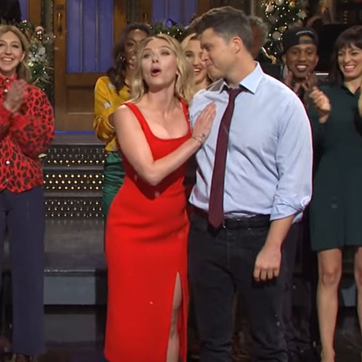Scarlett Johansson Jokes About Engagement to Colin Jost in Marvel-Themed 'SNL' Monologue