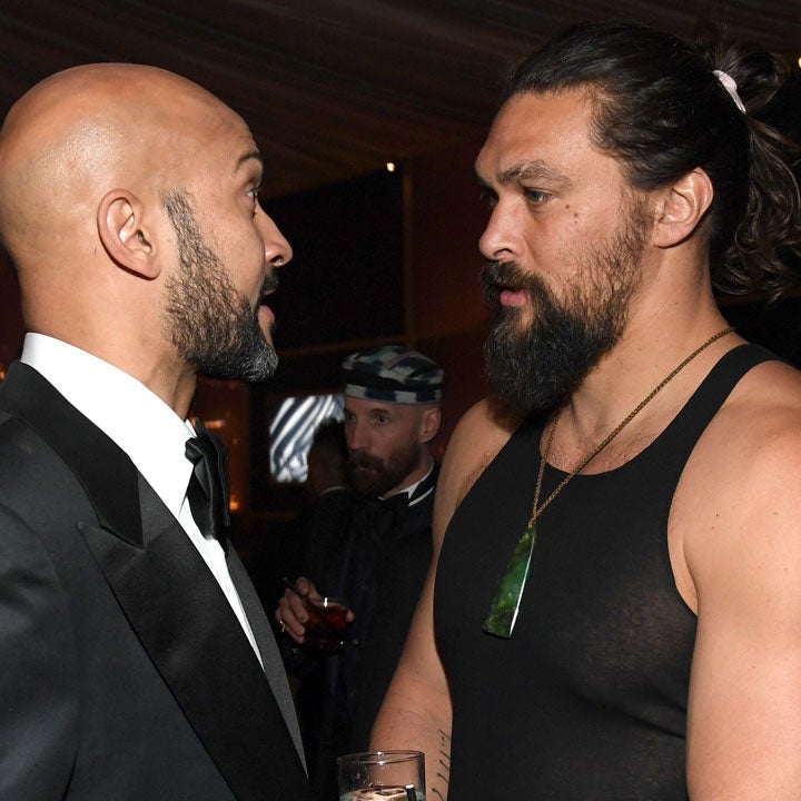 Jason Momoa Rocks Man Bun and Tank Top Inside the 2020 Golden Globes and Fans Can't Get Enough