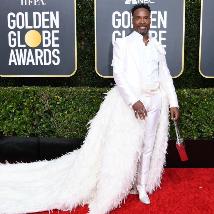 Billy Porter's 2020 Golden Globes Train Is So Long It Requires Its Own Handler