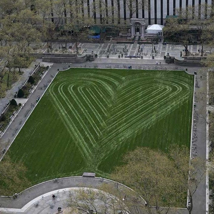 New York City's Bryant Park Spreads the Love With Giant Heart Yard Art