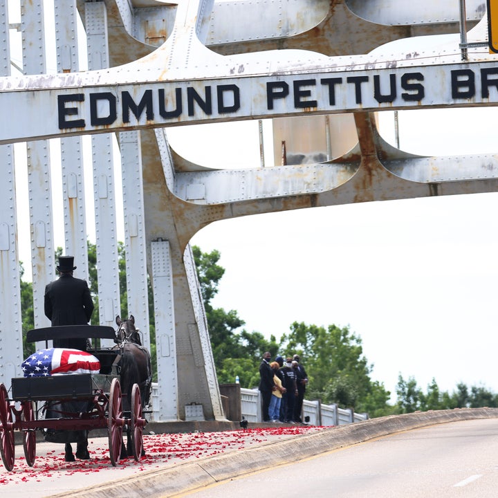 John Lewis Crosses Edmund Pettus Bridge in Selma a Final Time 