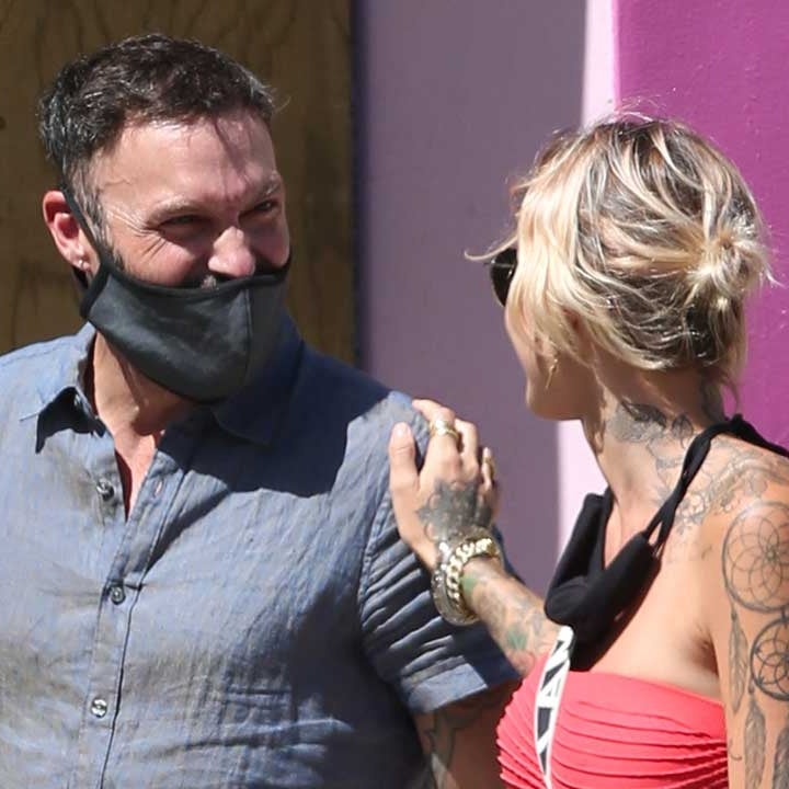 Brian Austin Green and Tina Louise Show Some PDA During Lunch Date