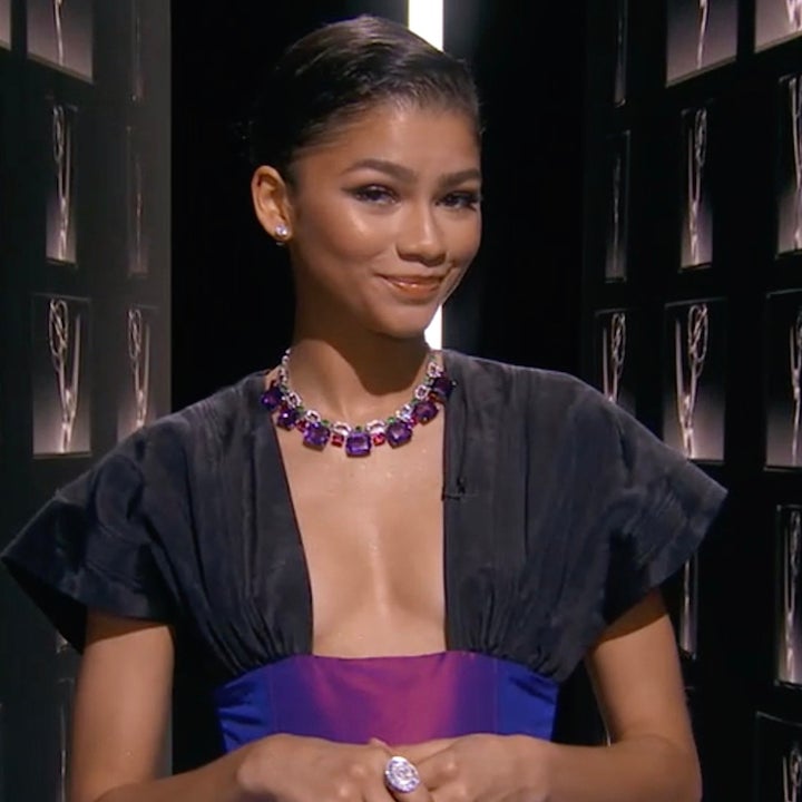 Zendaya Is a Vision in Glamorous Gown While Accepting First Emmy Award