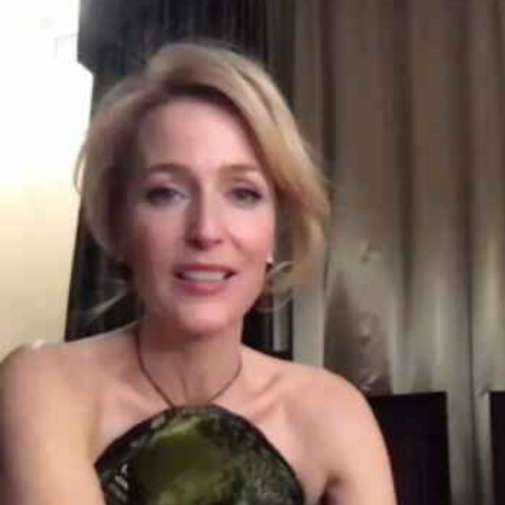 Gillian Anderson on Watching the Golden Globes From Prague 